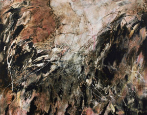 This Asphalt and Alkyd painting, Dances With Fire #3 by Michael Seiler is an excellent example of his Contemporary fine art which was part of several exhibitions in galleries and museums and may be seen at Seilers' Studio and Gallery in Zanesville, Ohio.