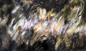 This Asphalt and Alkyd painting, Morning Has Broken, by Michael Seiler is an excellent example of his Contemporary fine art, which was part of several exhibitions in galleries and museums and may be seen at Seilers' Studio and Gallery in Zanesville, Ohio.