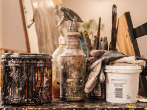 Seilers' Studio and Gallery, the real pallet for the asphalt and alkyd paintings by Michael Seiler. These asphalt paintings by artist Michael Seiler are truly contemporary fine art at its best. They are moderately priced for the art collector and art museums. Interior designers have alternatives for artwork that are contemplative and exciting.