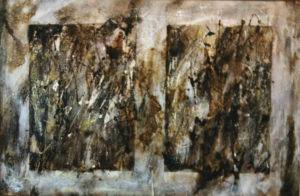 Oppositional Forces #6 an asphalt and alkyd painting by Michael Seiler is an excellent example of his Contemporary fine art, which was part of several exhibitions in galleries and museums and may be seen at Seilers' Studio and Gallery in Zanesville, Ohio. These works explore the complexities of relationships.