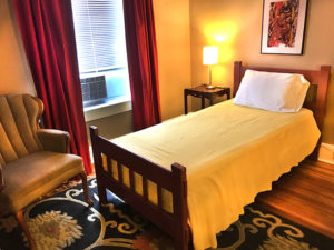 This is one of our guest rooms for travelers, overnight stays, or extended stay visits at Artist's Abbey B&B.